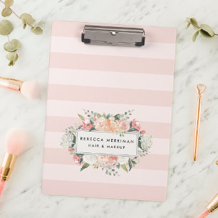 Porte-bloc Antique Floral Blush Pink Stripe