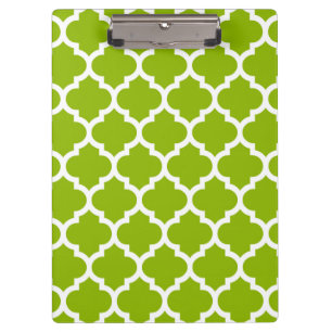 Porte-bloc Apple Green White Marocain Quatrefoil Motif #5