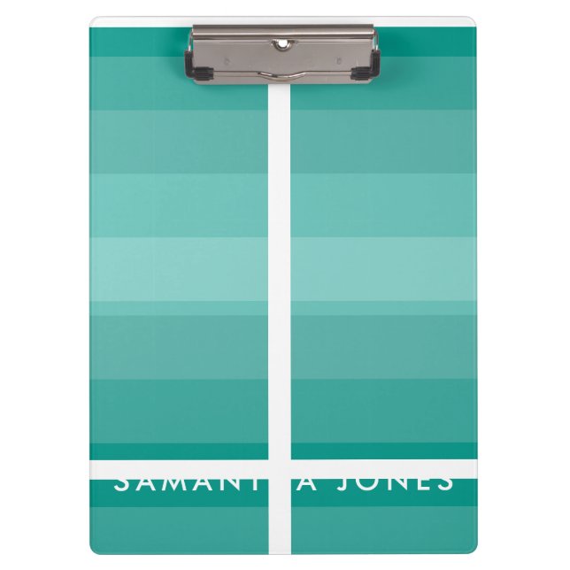 Porte-bloc Aqua Shades Ombre Simple Stripe Personnaliser le n (Devant)