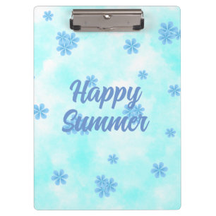 Porte-bloc aquarelle bleu rétro motif floral personnalisé