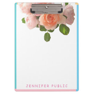 Porte-bloc Aquarelle bleu vert rose jaune Modèle floral