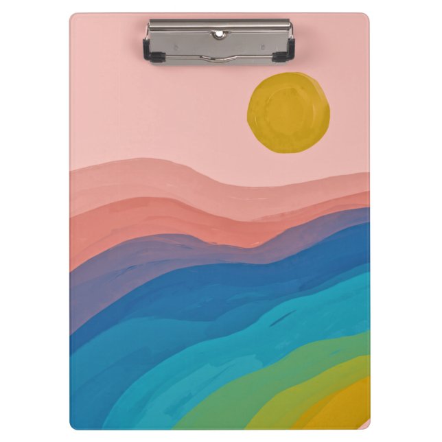 Porte-bloc Aquarelle couleur Art Abstrait bleu rose (Devant)