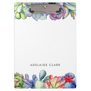 Porte-bloc Aquarelle de cactus succulent
