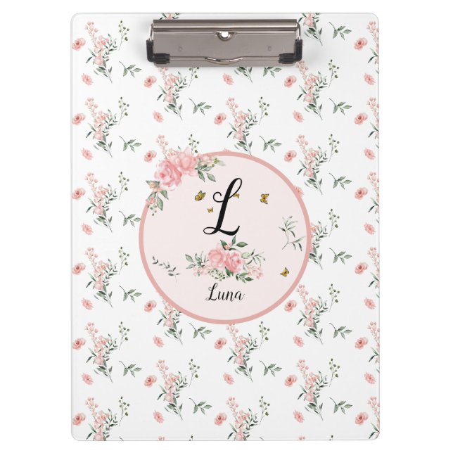 Porte-bloc Aquarelle Elégante Roses Roses Roses Rose avec Pap (Devant)