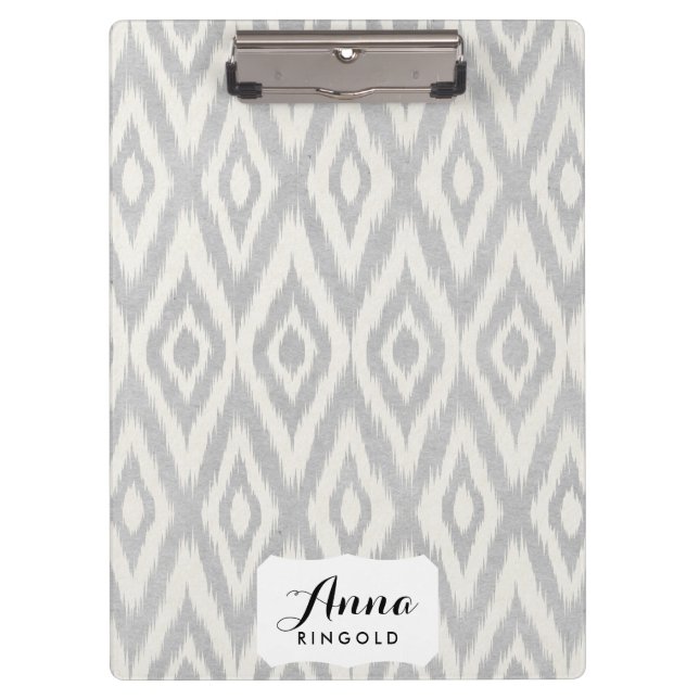 Porte-bloc Aquarelle en pastel aztèque grise Ikat doucement (Devant)