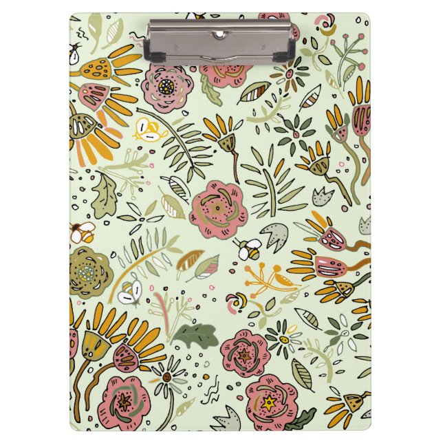 Porte-bloc Aquarelle Florale Fleurs d'abeille Élégante Modern (Devant)