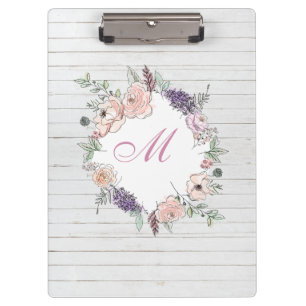 Porte-bloc Aquarelle florale moderne Bois blanc