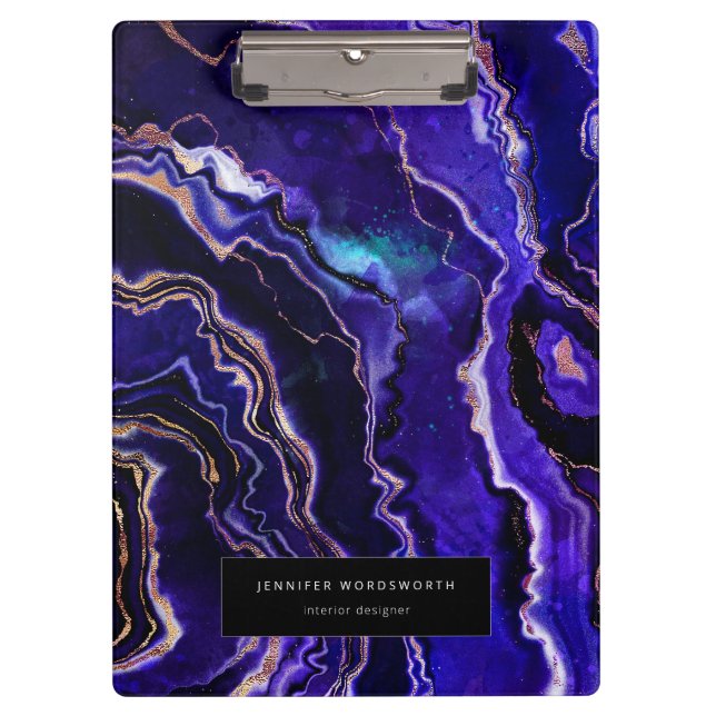 Porte-bloc Aquarelle Géode Moderne Professionnel Purple Agate (Devant)