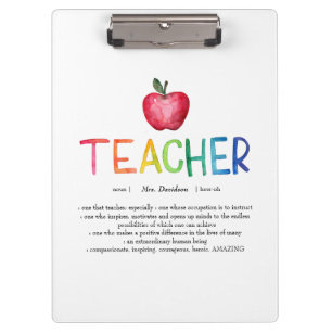 Porte-bloc Aquarelle moderne Rainbow Teacher Merci