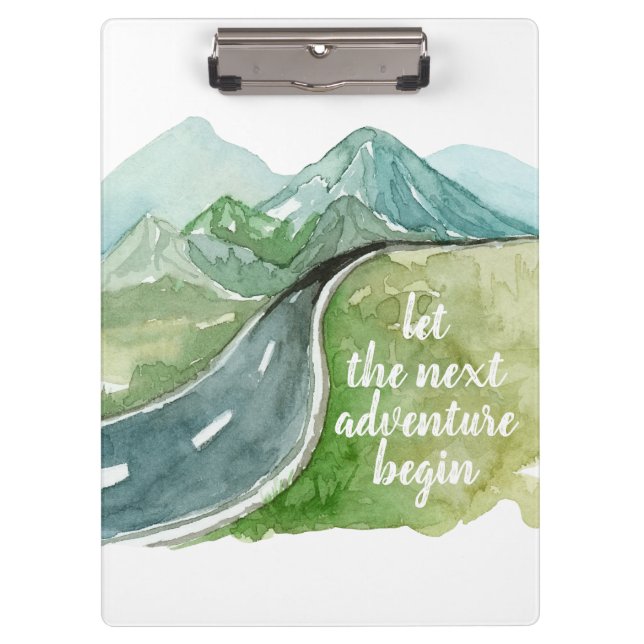 Porte-bloc Aquarelle Nature Commençons la prochaine aventure (Devant)