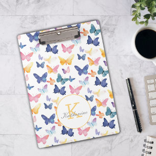 Porte-bloc Aquarelle papillon Couleur Motif coloré Nom person