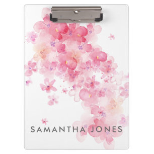 Porte-bloc Aquarelle Peint rose Fleurs Pastel