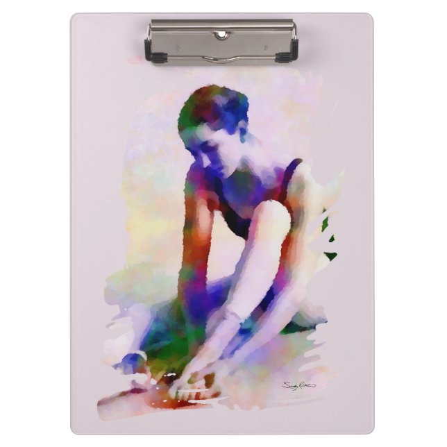 Porte-bloc Aquarelle rose Ballerina Art contemporain (Devant)