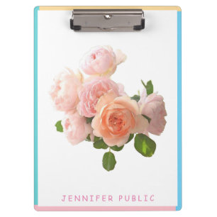 Porte-bloc Aquarelle Rose bleu vert rose Modèle jaune