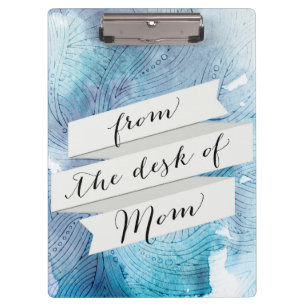 Porte-bloc Aquarelle vagues bleu marine violet peint