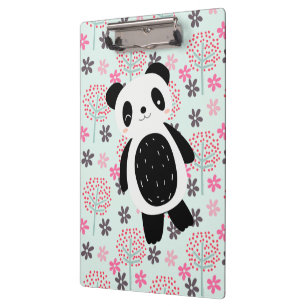 Porte-bloc Arbres, fleurs et ours de panda