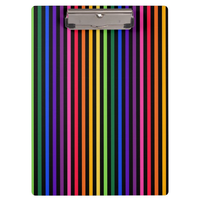 Porte-bloc Arc-en-ciel et rayures noires (Devant)