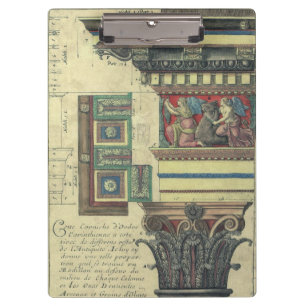 Porte-bloc Architecture vintage, Colonne avec moulage Cornice