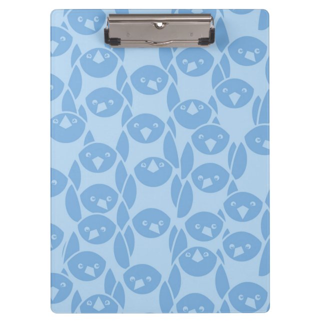Porte-bloc Arrière - plan bleu de motif de pingouins (Devant)
