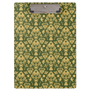 Porte-bloc Arrière - plan floral en bois de motif de damass