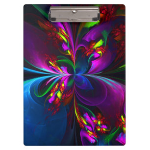 Porte-bloc Art abstrait floral moderne motif rouge bleu #15