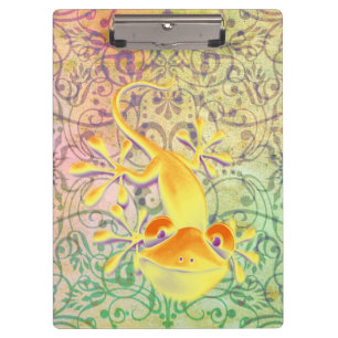 Porte-bloc ART antique Motif ornemental + Gecko souriant