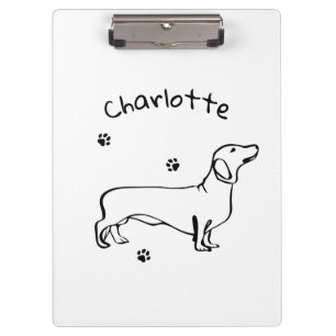 Porte-bloc Art Dachshund Minimaliste - Votre texte, votre sty