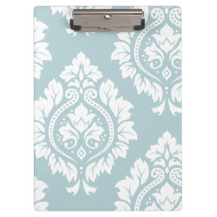 Porte-bloc Art de Damas décoratif I Blanc sur bleu œuf de can