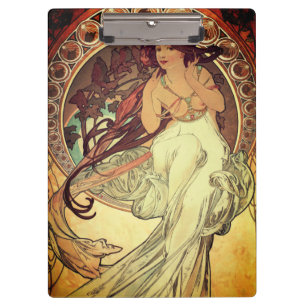 Porte-bloc Art nouveau Alphonse Mucha élégante femme vintage