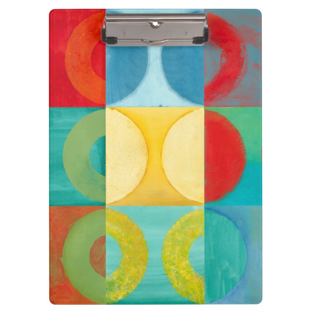 Porte-bloc Art Pop brillant avec cercles et Carré (Devant)