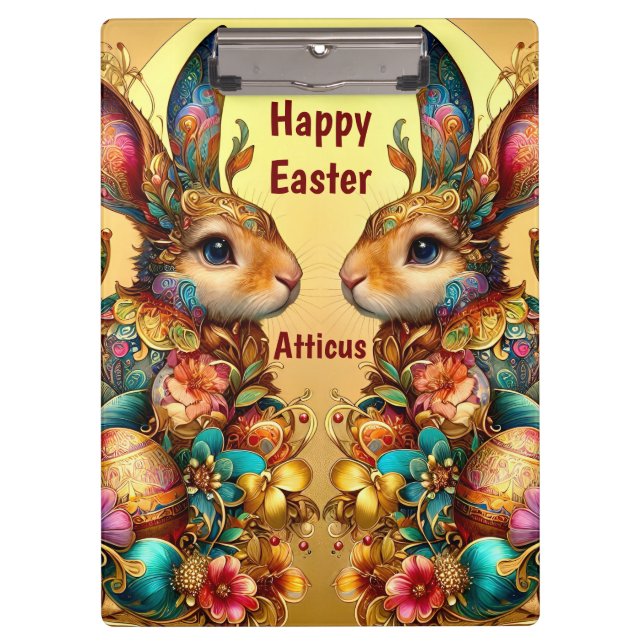 PORTE-BLOC ATTICUS ~ HAPPY EASTER ~ EASTER BUNNIES ~ (Devant)