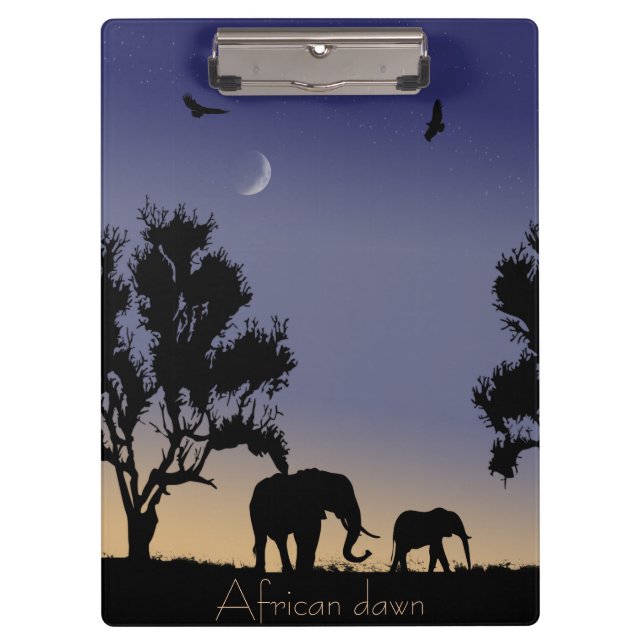 Porte-bloc Aube africaine - éléphants (Devant)