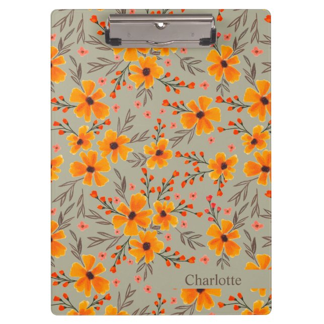 Porte-bloc Automne Automne Floral Motif Sage Vert (Devant)