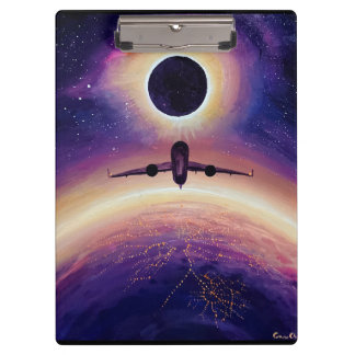 Porte-bloc Avion en ville de vol et éclipse