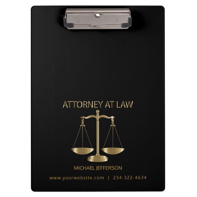 Porte-bloc Avocat - Noir et Or (Devant)