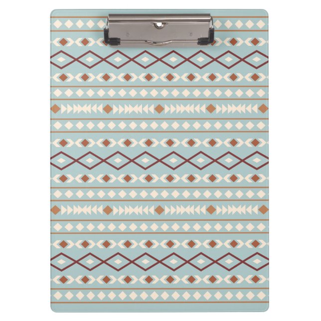 Porte-bloc Aztec Formes Motif Rusts Crème Turquoise-Bleu (Devant)