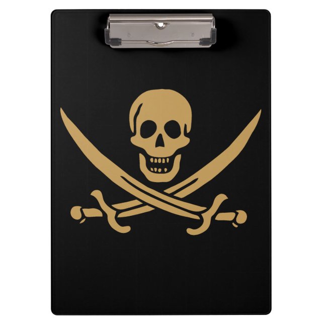 Porte-bloc Aztec Gold Crâne et cutlass Pirate Calico Jack (Devant)