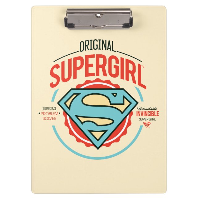 Porte-bloc Badge Vintage du logo original Supergirl (Devant)