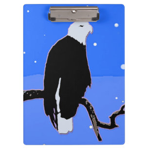 Porte-bloc Bald Eagle en hiver - Art original de la faune
