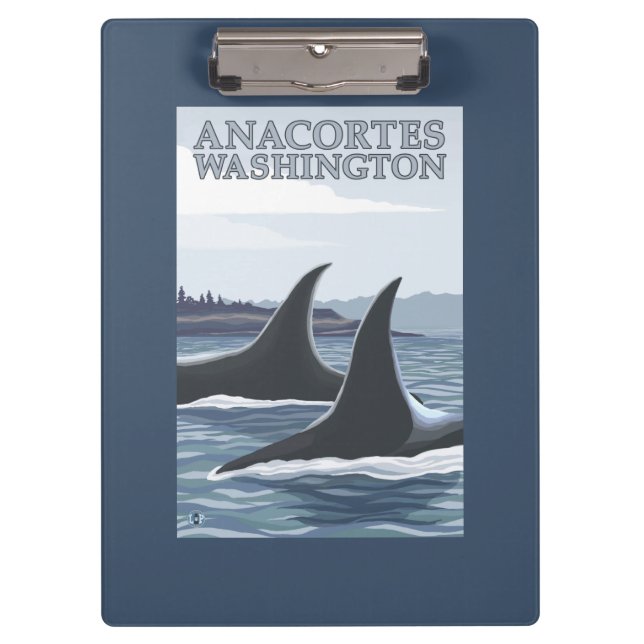 Porte-bloc Baleines #1 - Anacortes, Washington d'orque (Devant)