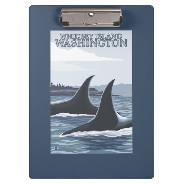 Porte-bloc Baleines #1 - Whidbey, Washington d'orque (Devant)