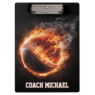 Porte-bloc Balle de baseball personnalisée en feu