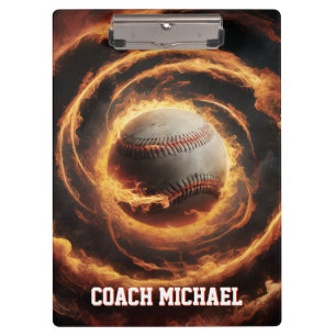 Porte-bloc Balle de baseball personnalisée en feu