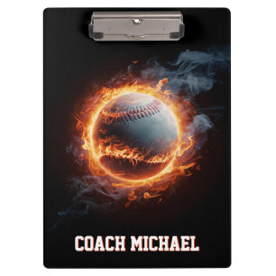 Porte-bloc Balle de baseball personnalisée en feu