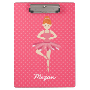 Porte-bloc Ballerine principale rouge sur le pois rose