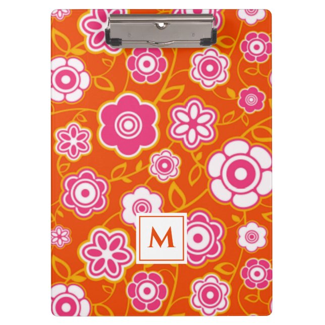 Porte-bloc Bandana florale Imprimer Monogramme (Devant)