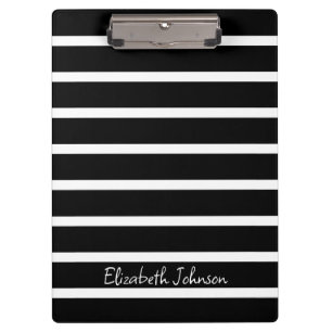 Porte-bloc Bande moderne noire et blanche Personnalisée