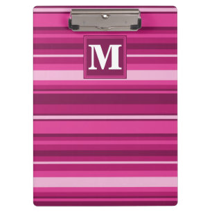 Porte-bloc Bandes de monogramme fuchsia