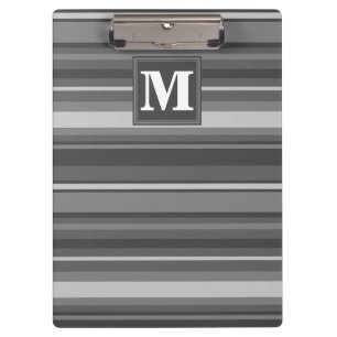 Porte-bloc Bandes gris monogramme