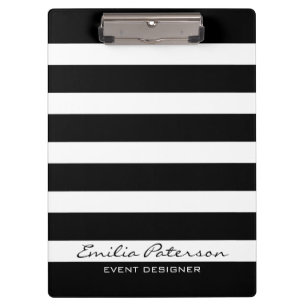 Porte-bloc Bandes noires et blanches Motif géométrique modern